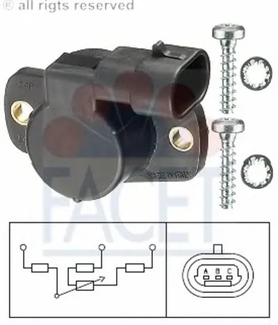 Датчик, положение дроссельной заслонки FACET купить