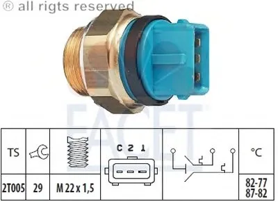 Термовыключатель, вентилятор радиатора FACET купить