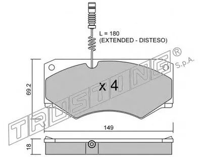 Комплект тормозных колодок, дисковый тормоз TRUSTING купить