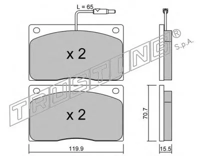 Комплект тормозных колодок, дисковый тормоз TRUSTING купить