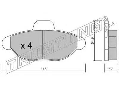Комплект тормозных колодок, дисковый тормоз TRUSTING купить