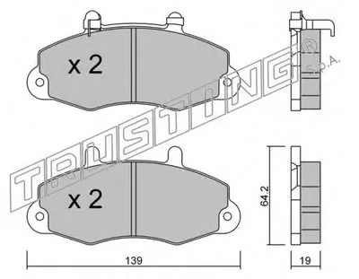 Комплект тормозных колодок, дисковый тормоз TRUSTING купить