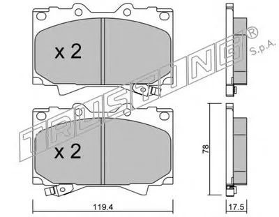 Комплект тормозных колодок, дисковый тормоз TRUSTING купить