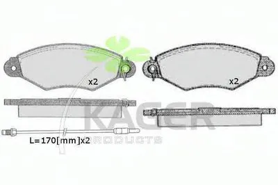 Комплект тормозных колодок, дисковый тормоз KAGER купить