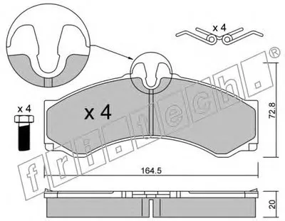 Комплект тормозных колодок, дисковый тормоз fri.tech. купить