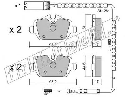 Комплект тормозных колодок, дисковый тормоз fri.tech. купить