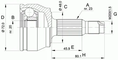 Шарнирный комплект, приводной вал SPIN OPEN PARTS купить