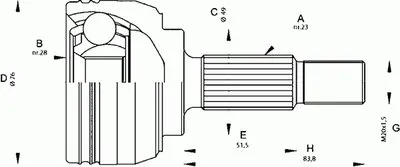 Шарнирный комплект, приводной вал SPIN OPEN PARTS купить