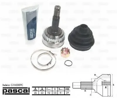 Шарнирный комплект, приводной вал PASCAL купить