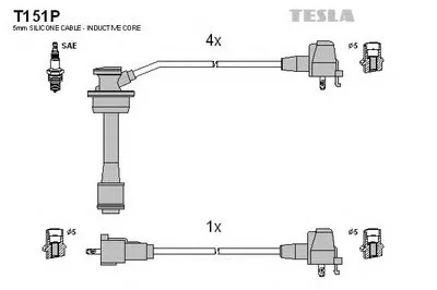 Комплект проводов зажигания TESLA купить