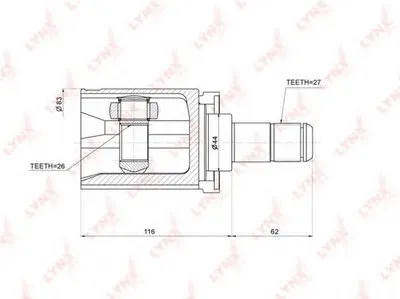 Шарнирный комплект, приводной вал LYNXauto купить