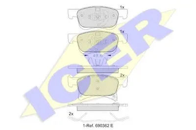 Комплект тормозных колодок, дисковый тормоз ICER купить