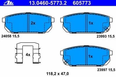Комплект тормозных колодок, дисковый тормоз ATE купить