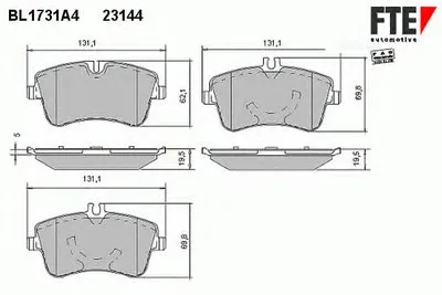 Комплект тормозных колодок, дисковый тормоз FTE купить