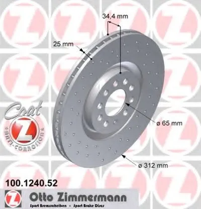 Тормозной диск SPORT BRAKE DISC COAT Z ZIMMERMANN купить