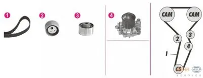 Водяной насос + комплект зубчатого ремня BEHR HELLA SERVICE купить