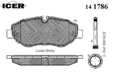 Комплект тормозных колодок, дисковый тормоз ICER купить