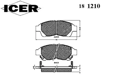 Комплект тормозных колодок, дисковый тормоз ICER купить