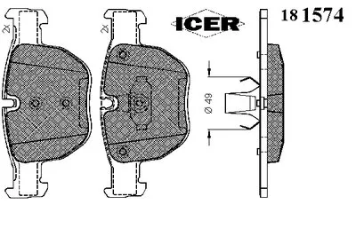 Комплект тормозных колодок, дисковый тормоз ICER купить
