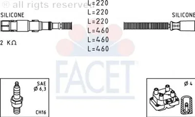 Комплект проводов зажигания FACET купить
