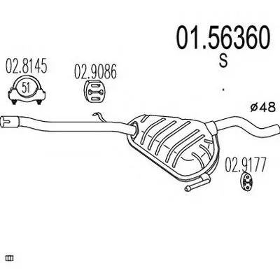 Средний глушитель выхлопных газов MTS купить