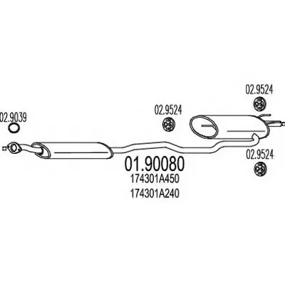 Глушитель выхлопных газов конечный MTS купить