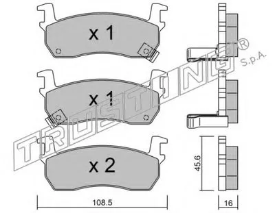 Комплект тормозных колодок, дисковый тормоз TRUSTING купить