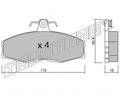 Комплект тормозных колодок, дисковый тормоз TRUSTING купить