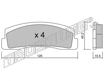 Комплект тормозных колодок, дисковый тормоз TRUSTING купить