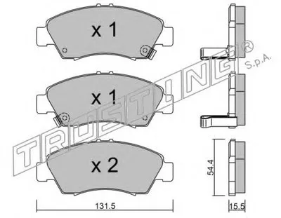 Комплект тормозных колодок, дисковый тормоз TRUSTING купить