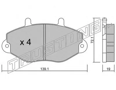 Комплект тормозных колодок, дисковый тормоз TRUSTING купить