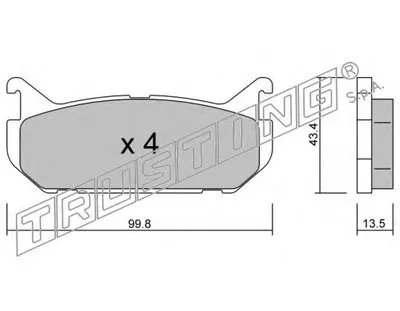 Комплект тормозных колодок, дисковый тормоз TRUSTING купить