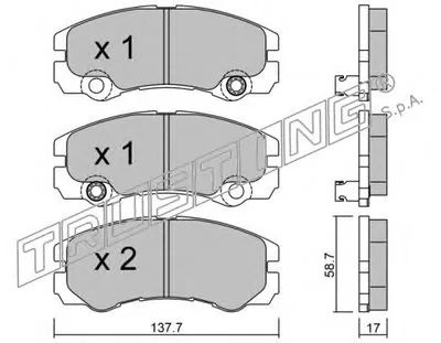 Комплект тормозных колодок, дисковый тормоз TRUSTING купить