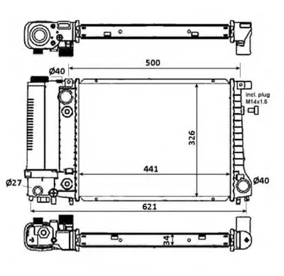 Радиатор, охлаждение двигателя NRF купить