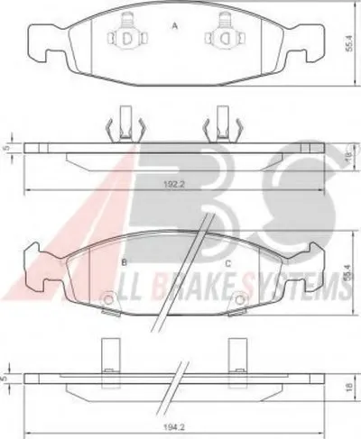 Комплект тормозных колодок, дисковый тормоз A.B.S. купить