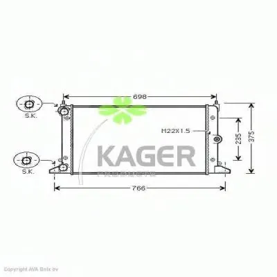 Радиатор, охлаждение двигателя KAGER купить
