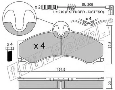 Комплект тормозных колодок, дисковый тормоз fri.tech. купить