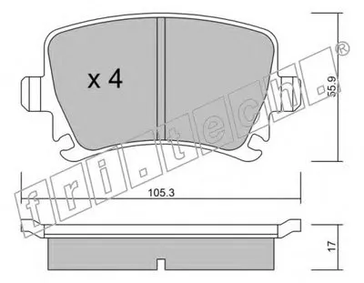Комплект тормозных колодок, дисковый тормоз fri.tech. купить