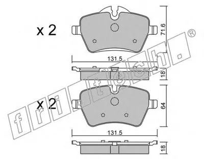 Комплект тормозных колодок, дисковый тормоз fri.tech. купить