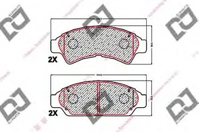 Комплект тормозных колодок, дисковый тормоз DJ PARTS купить