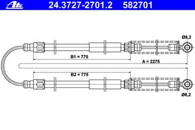 Трос, стояночная тормозная система ATE купить