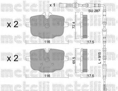 Комплект тормозных колодок, дисковый тормоз METELLI купить