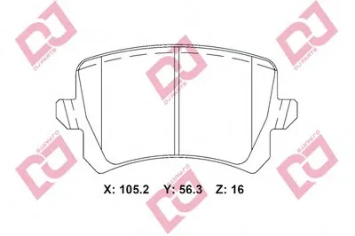 Комплект тормозных колодок, дисковый тормоз DJ PARTS купить