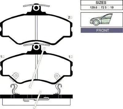 Комплект тормозных колодок, дисковый тормоз Front brake pads for HYUNDAI GOODWILL купить