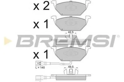 Комплект тормозных колодок, дисковый тормоз BREMSI купить