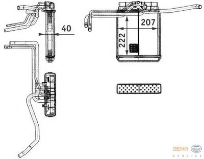 Теплообменник, отопление салона BEHR HELLA SERVICE HELLA купить