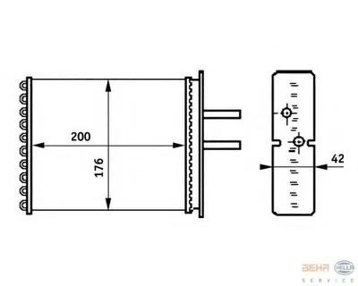 Теплообменник, отопление салона BEHR HELLA SERVICE HELLA купить