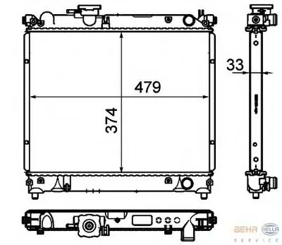 Радиатор, охлаждение двигателя BEHR HELLA SERVICE HELLA купить