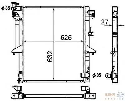 Радиатор, охлаждение двигателя BEHR HELLA SERVICE HELLA купить