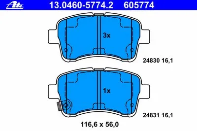 Комплект тормозных колодок, дисковый тормоз ATE купить